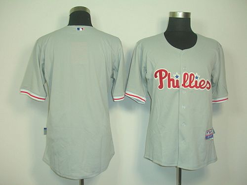 Phillies Blank Grey Cool Base Stitched MLB Jersey - Click Image to Close